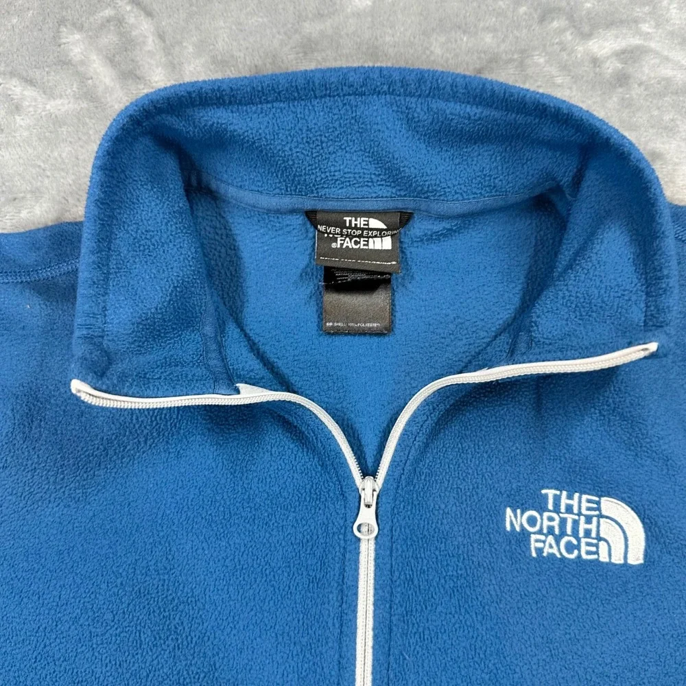 The North Face TKA 100 Glacier Blue Quarter Zip Fleece Pullover Mens Small F15